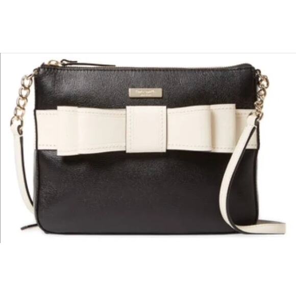 Designer Kate Spade Alice Court Irini Bow Leather Crossbody Bag Coquette Modern - Picture 1 of 6